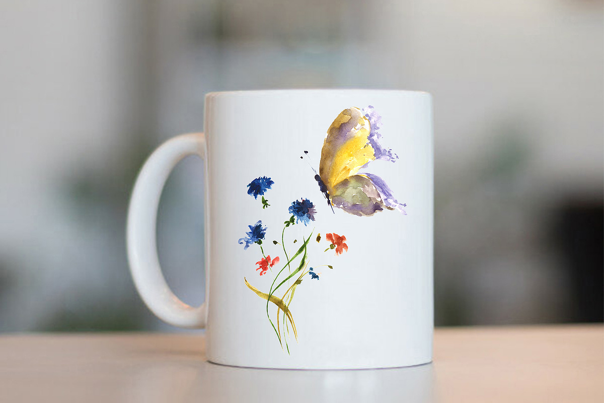 Watercolor set. Flower meadow, bee,, an Illustration by ElliaArt (Photo 5 of 8)