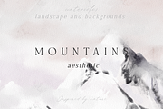 MOUNTAINS aesthetic *watercolor*, a Background Graphic by Youksy (Thumbnail 3 of 16)