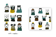 Vector set. Cats muzzles and pattern, a Pattern Graphic by Good Studio (Thumbnail 3 of 5)