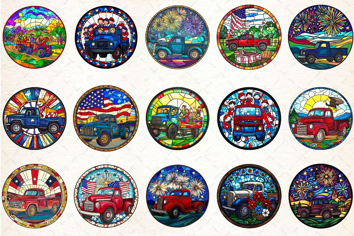 4th of July Truck Clipart, a Seasonal Illustration by Rose Art (Photo 2 of 4)