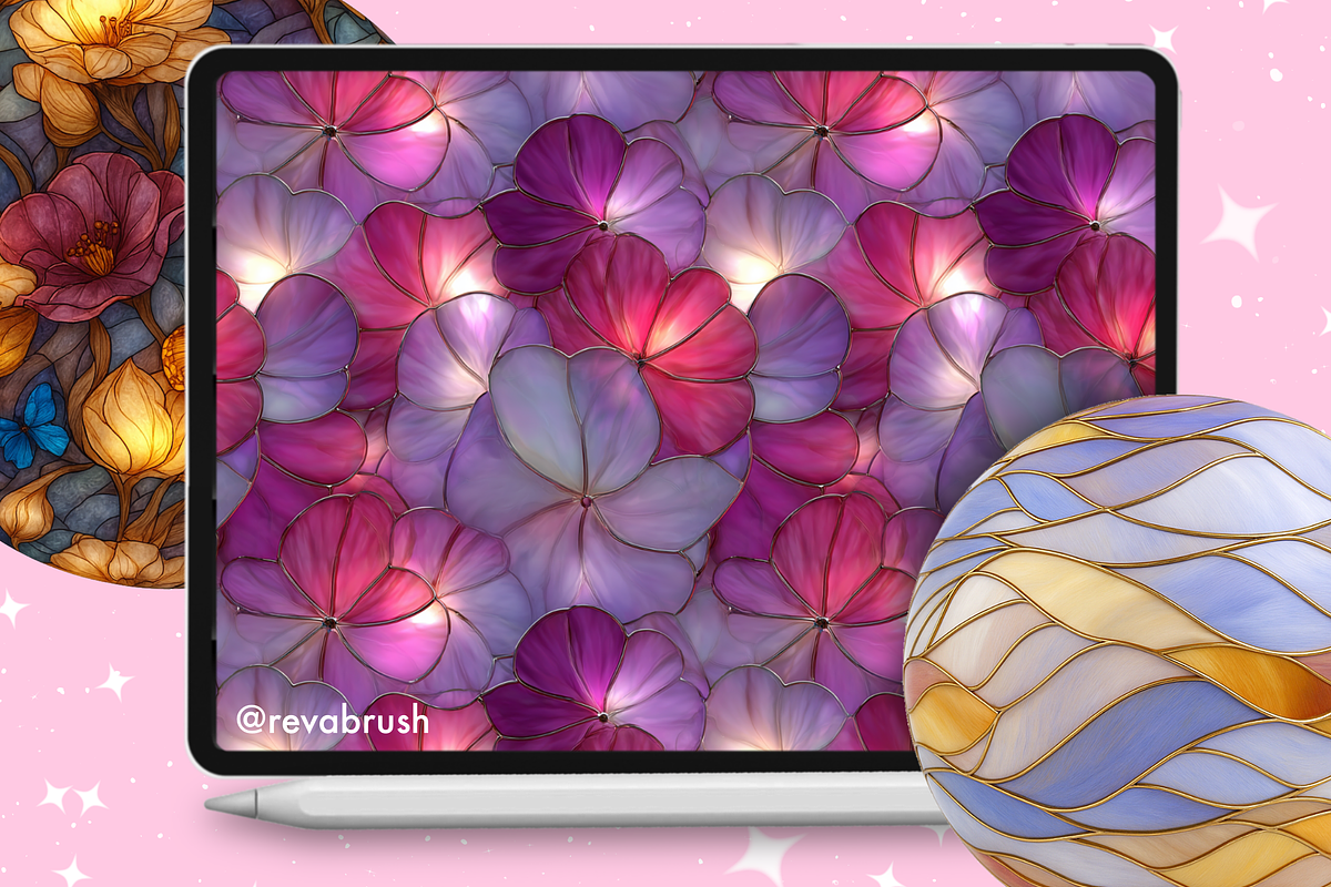 Procreate Stained Glass brushes, a Brush Add-On by Revabrush (Photo 5 of 8)