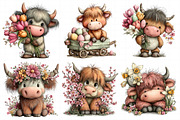 Whimsical Spring Highland Cow Clipar, an Illustration by Daily.Designs (Thumbnail 5 of 8)