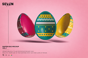 Floating Easter Eggs Mockup, an Advertising Mockup by Se٧enStudio