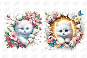 Adorable Floral Kittens Clipart Set, an Object Illustration by Digital Xpress (Thumbnail 3 of 5)