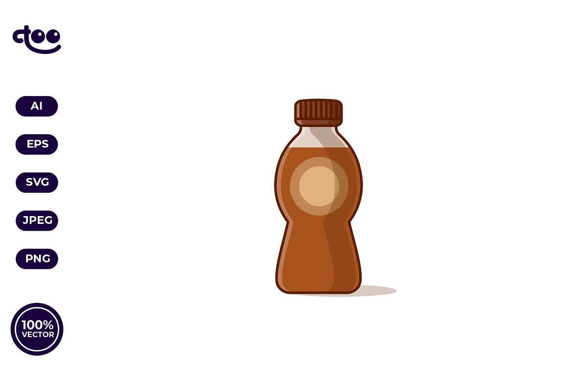 Simple Iced Coffee Bottle cartoon, a Food Illustration by Satisfactoons (Photo 1 of 3)