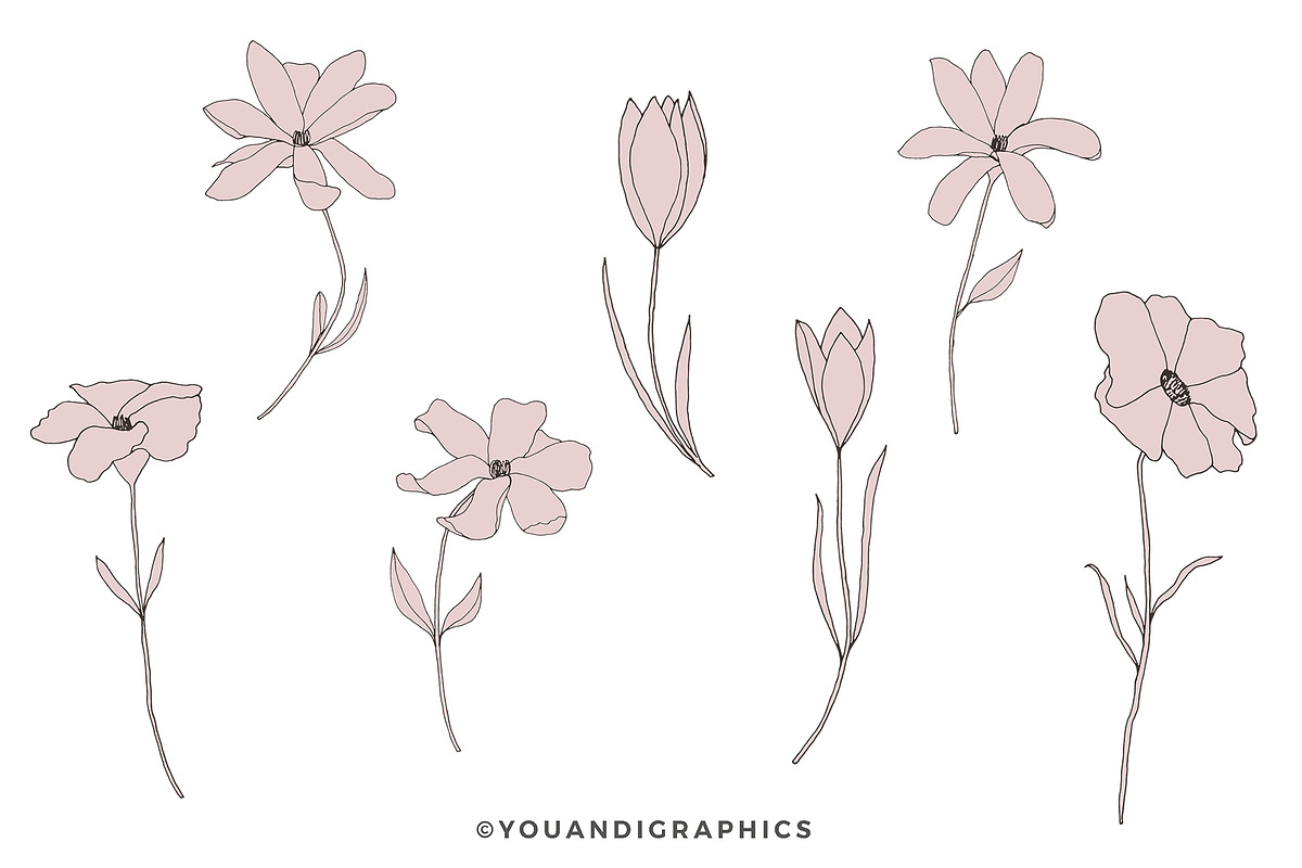 Dainty Floral Patterns Elements, a Pattern Graphic by Youandigraphics (Photo 13 of 17)