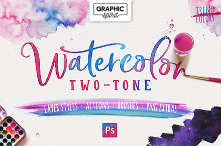 WATERCOLOR TWO-TONE Photoshop