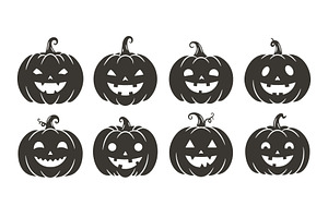 Halloween pumpkin faces collection