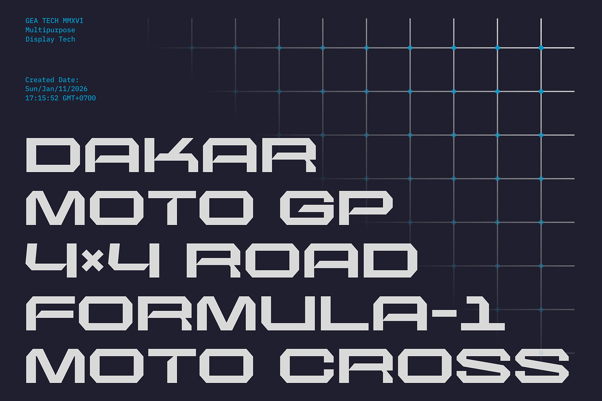 GR GEA – Tech Display Typeface, a Sans Serif Font by Garisman Std (Photo 17 of 19)