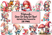 Gnome  Baby Girl Clipart, an Illustration by Daily.Designs (Thumbnail 1 of 5)