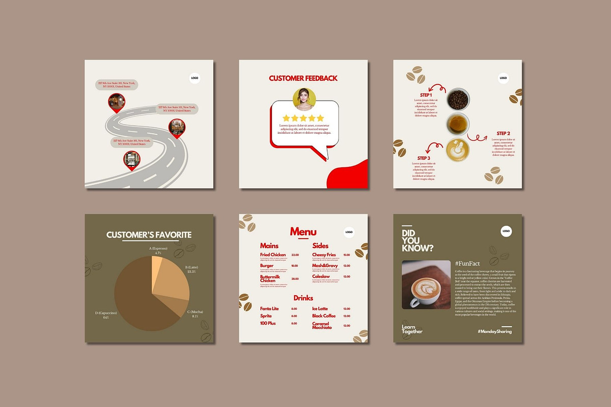 Canva Template | Coffee Shop IG Post, a Templates & Theme by Bux Vision (Photo 2 of 4)