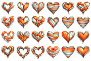 Brushstrokes Valentine Hearts Clipar, an Illustration by designcity5 (Thumbnail 2 of 5)