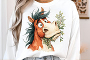 Funny Christmas Horses Clipart, an Illustration by SinaCreation (Thumbnail 5 of 7)