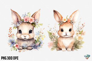 Boho Baby Bunny Flowers