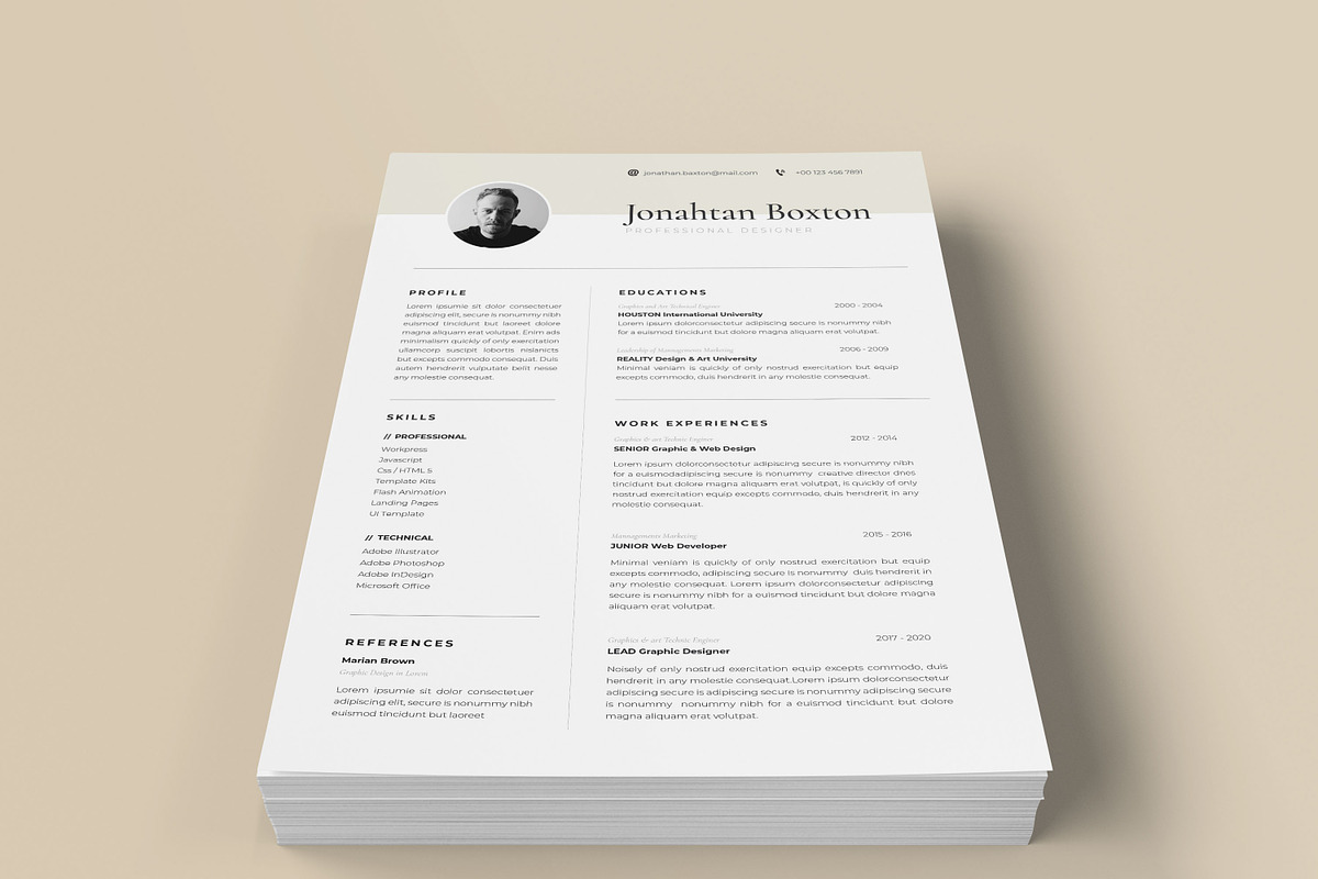 Resume / CV Template, a Resume Template by UX-group (Photo 4 of 6)