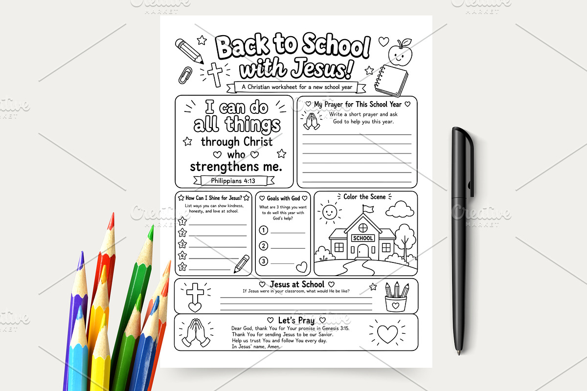Back to School with Jesus, a Stationery Template by VIVAT Design Studio (Photo 1 of 3)