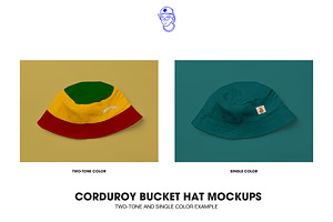 Corduroy Bucket Hat Mockups