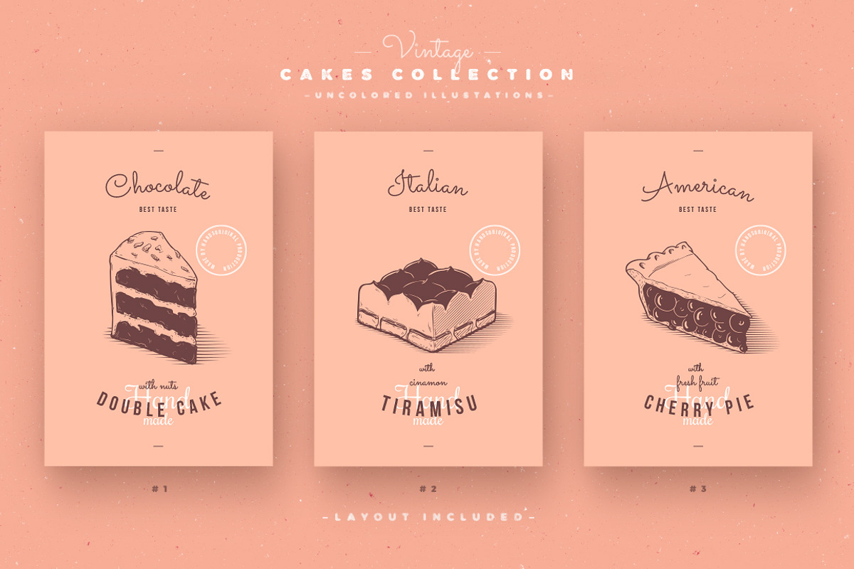 Vintage cakes collection, a Texture Illustration by blauananas (Photo 7 of 15)