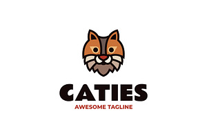 Caties Flat Modern Logo, a Branding & Logo Template by Artnivora.Std