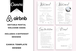 Airbnb Welcome Sign Canva Template, a Templates & Theme by Cosmic Design
