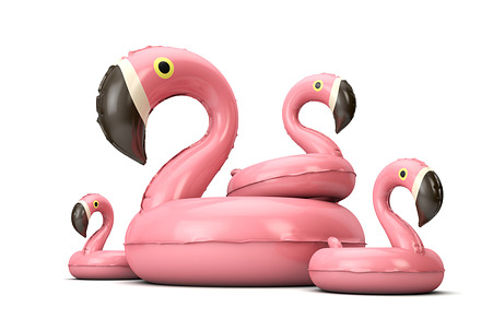 Pink inflatable flamingo featuring flamingo, summer, and pink