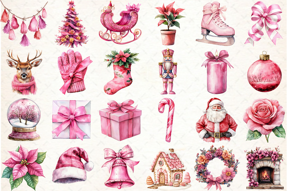 Rose Gold Christmas Clipart, an Illustration by Libby Wishes (Photo 2 of 7)