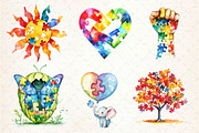 Watercolor Autism Awareness PNG, an Illustration by Dream Creation (Thumbnail 4 of 5)