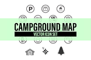 Campground Map Vector Icon Set, an Icon by The Roving Designer (Thumbnail 1 of 4)