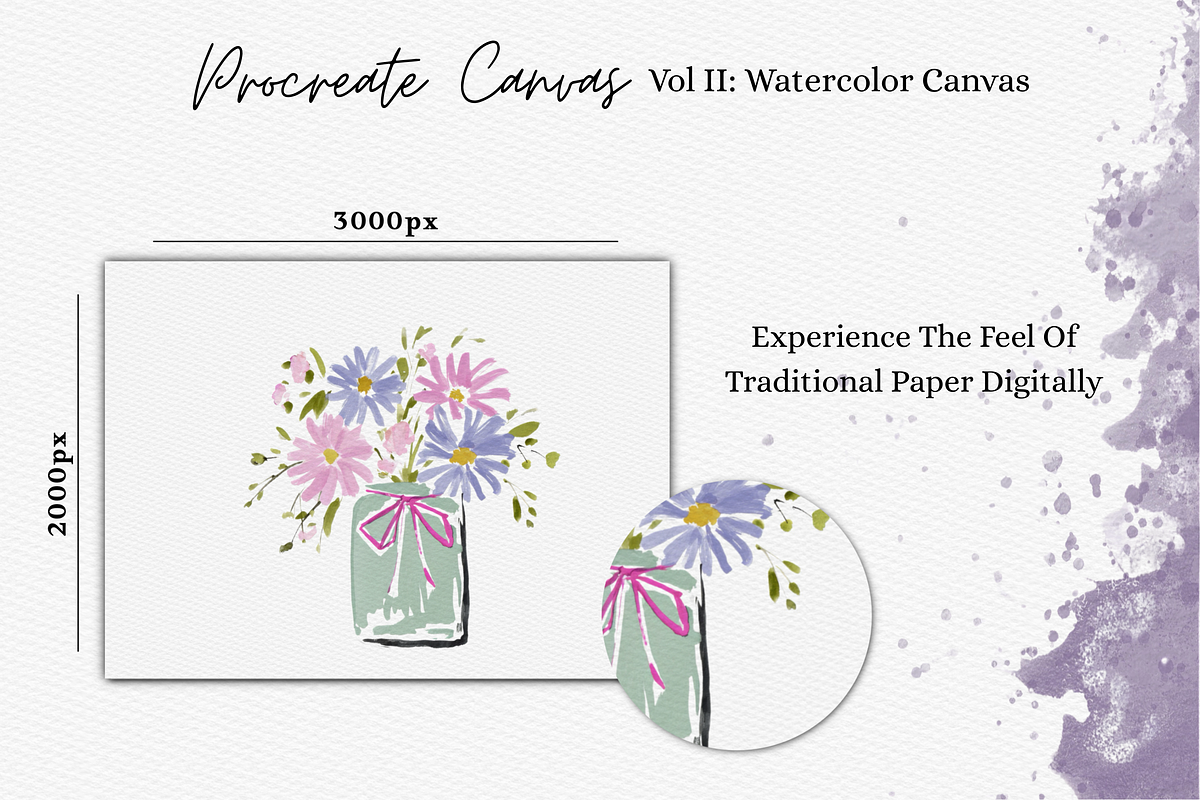 Procreate Watercolor Paper Canvas, a Layer Style Add-On by Wicked Creative (Photo 3 of 7)