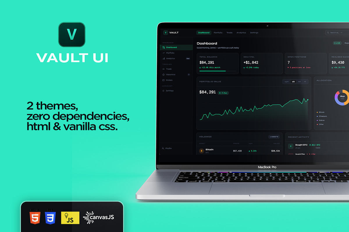 Vault UI — Finance & Crypto Template, a HTML Template by Layerform Design Co. (Photo 4 of 4)