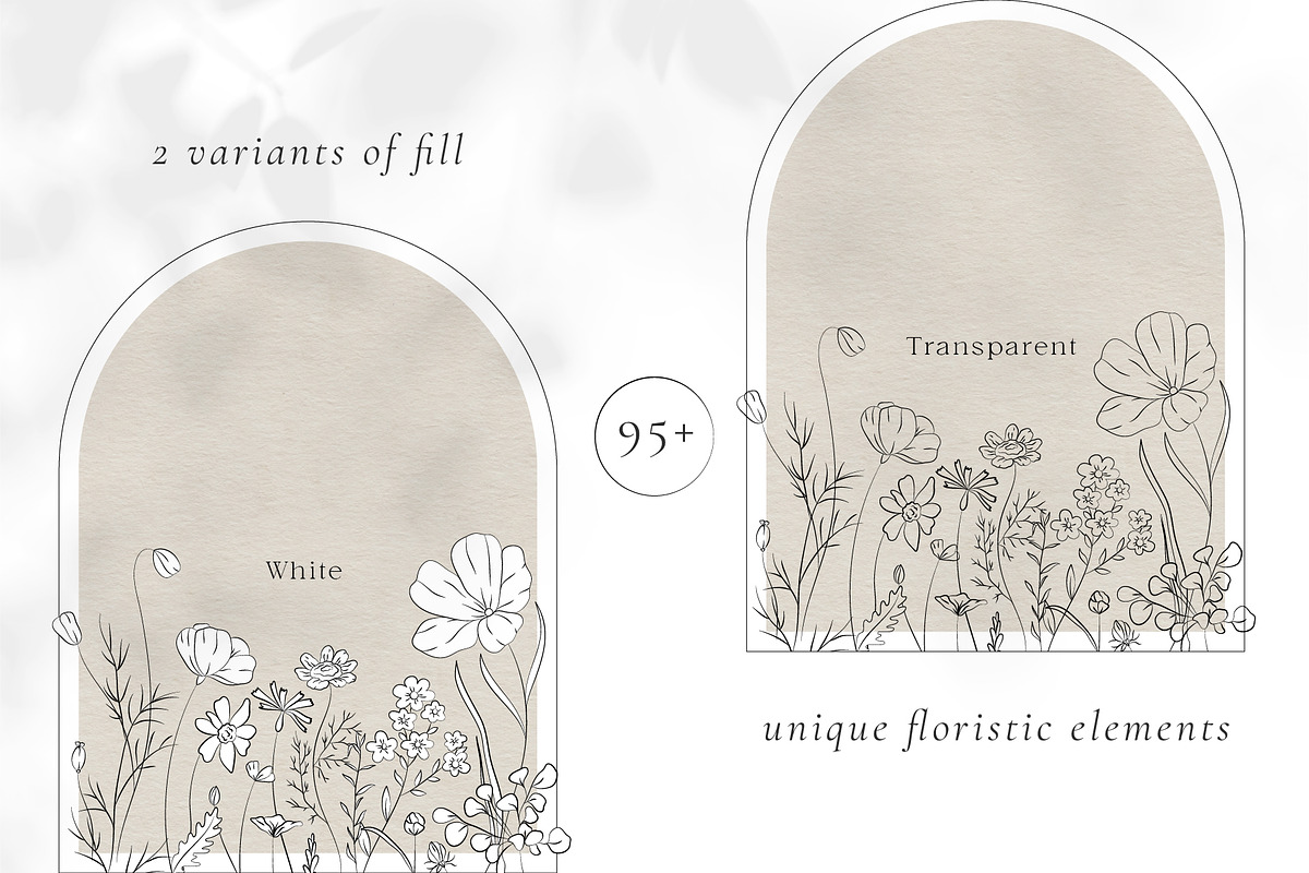 Line Art Wild Flowers Illustrations, a Decorative Illustration by La Petite Line Art (Photo 6 of 12)