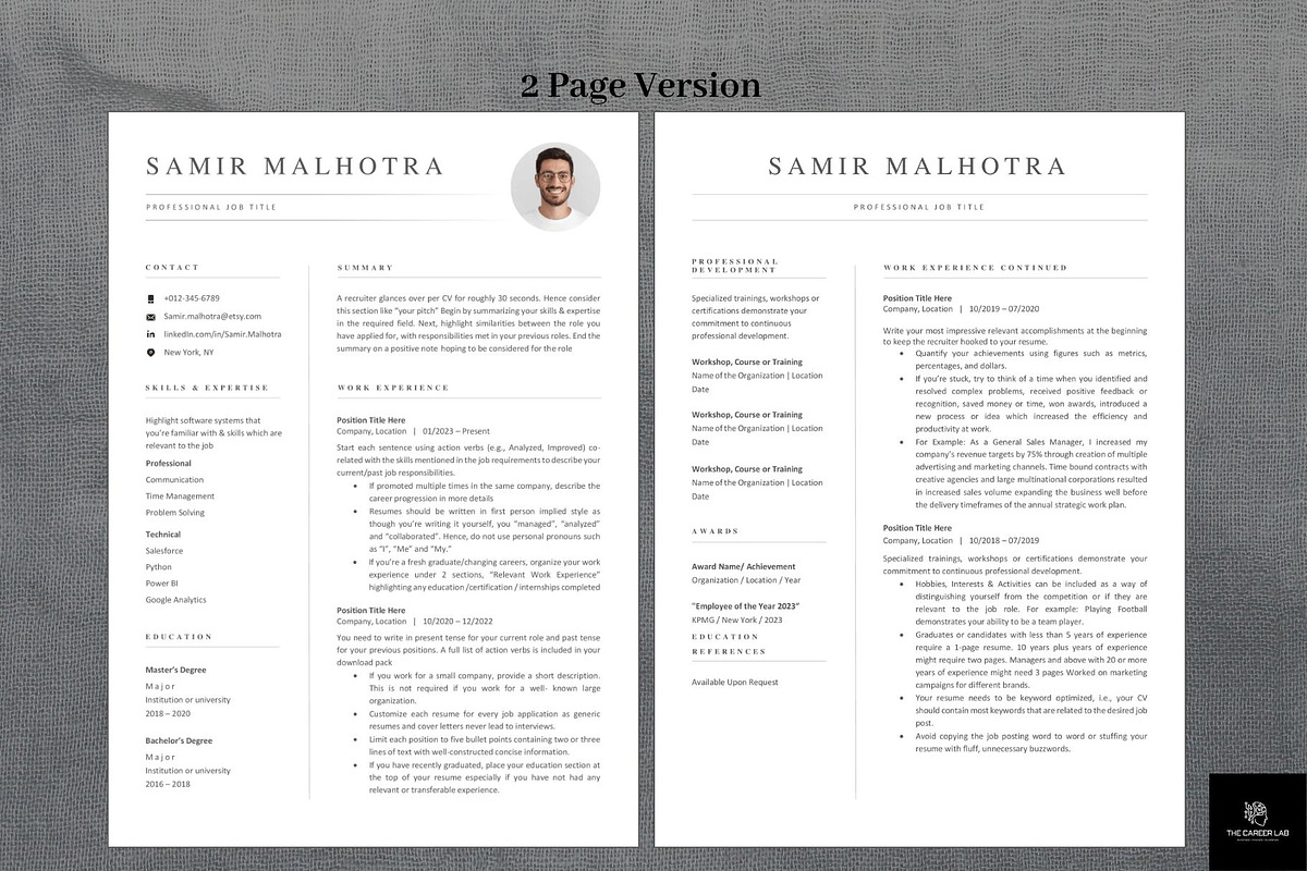 Resume/CV Modern Digital Template, a Resume Template by The Career Lab (Photo 4 of 10)