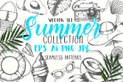 Vector Hand drawn Summer Set., an Illustration by Tabiti (Thumbnail 1 of 9)