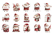 Cute Santa Claus PNG Clipart Bundle, a Seasonal Illustration by Nicolle's Colorful Art (Thumbnail 4 of 6)