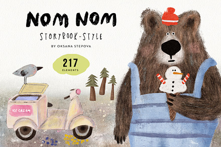 NOM NOM | 217+ elements, an Animal Illustration by Oksana Stepova