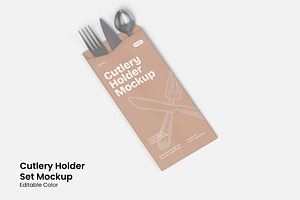 Cutlery Holder Set Mockup, a Household Mockup by renderstockmarket
