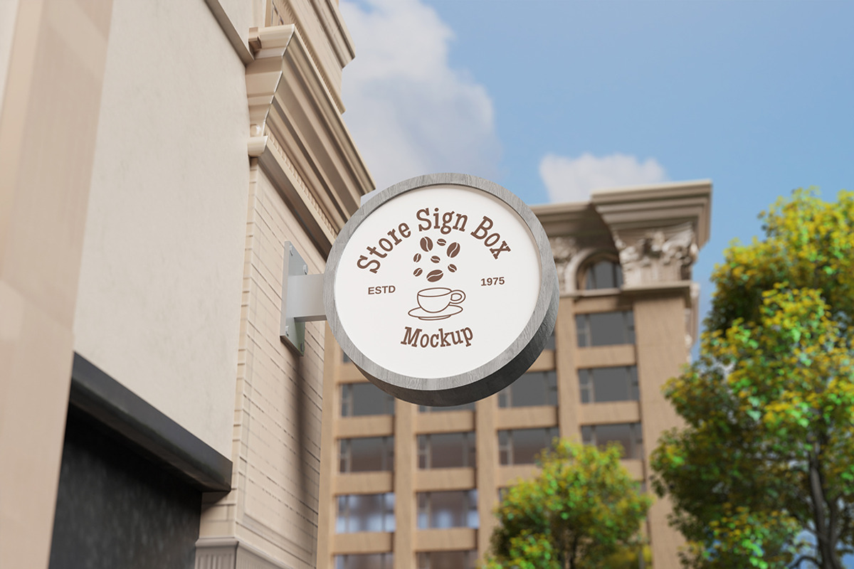 Store Sign Box Mockup, an Advertising Mockup by My Code Std (Photo 5 of 6)