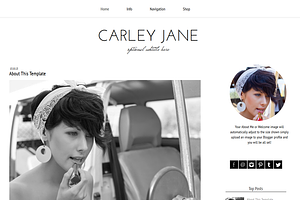Blogger Template Black White Carley