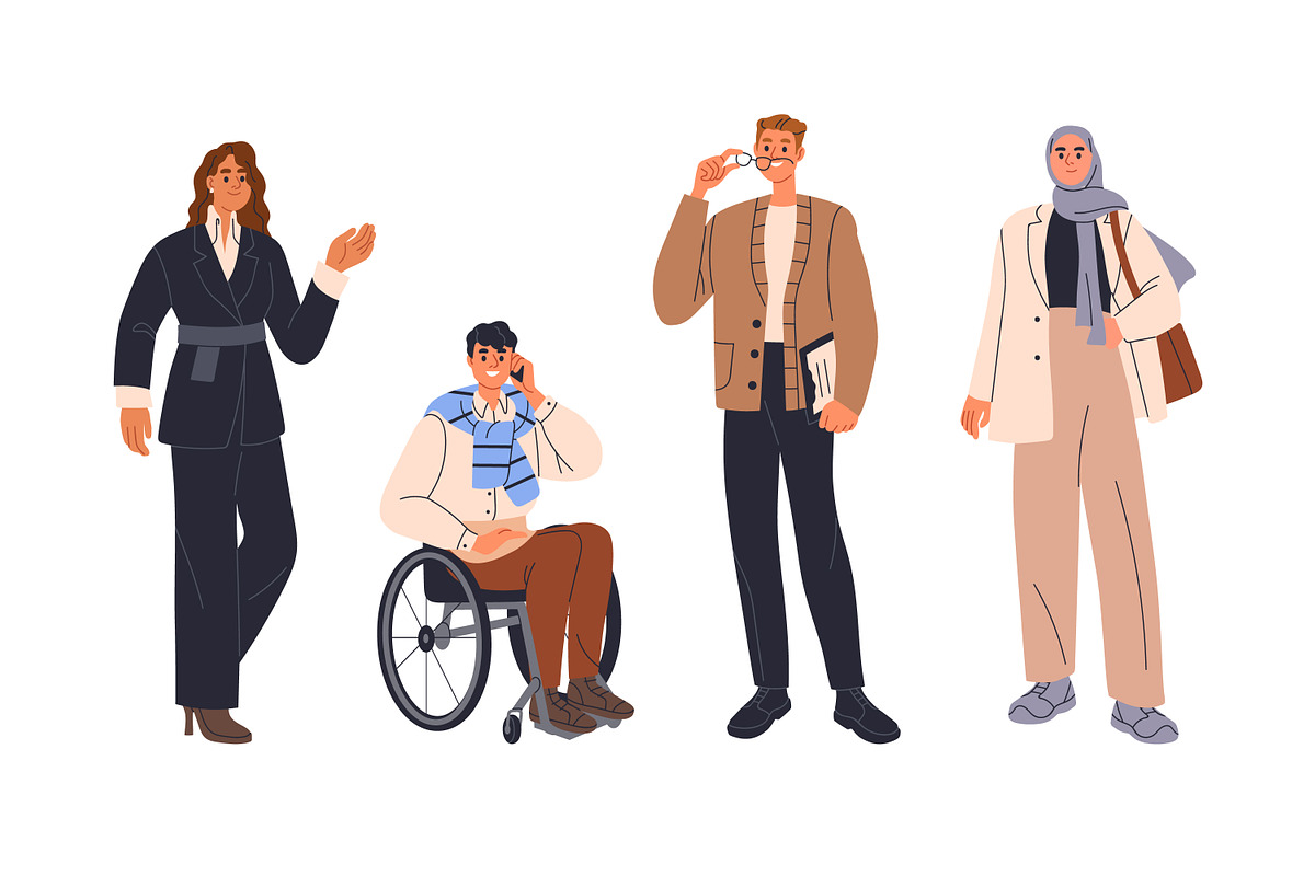 Diverse business people set, banner, a Person Illustration by Good Studio (Photo 9 of 17)