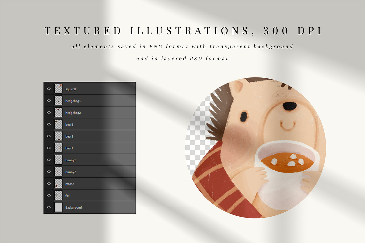 Autumn friends: cozy & cute clip art, an Animal Illustration by Cute Atelier (Photo 11 of 12)