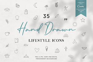Hand Drawn Line Lifestyle Icons
