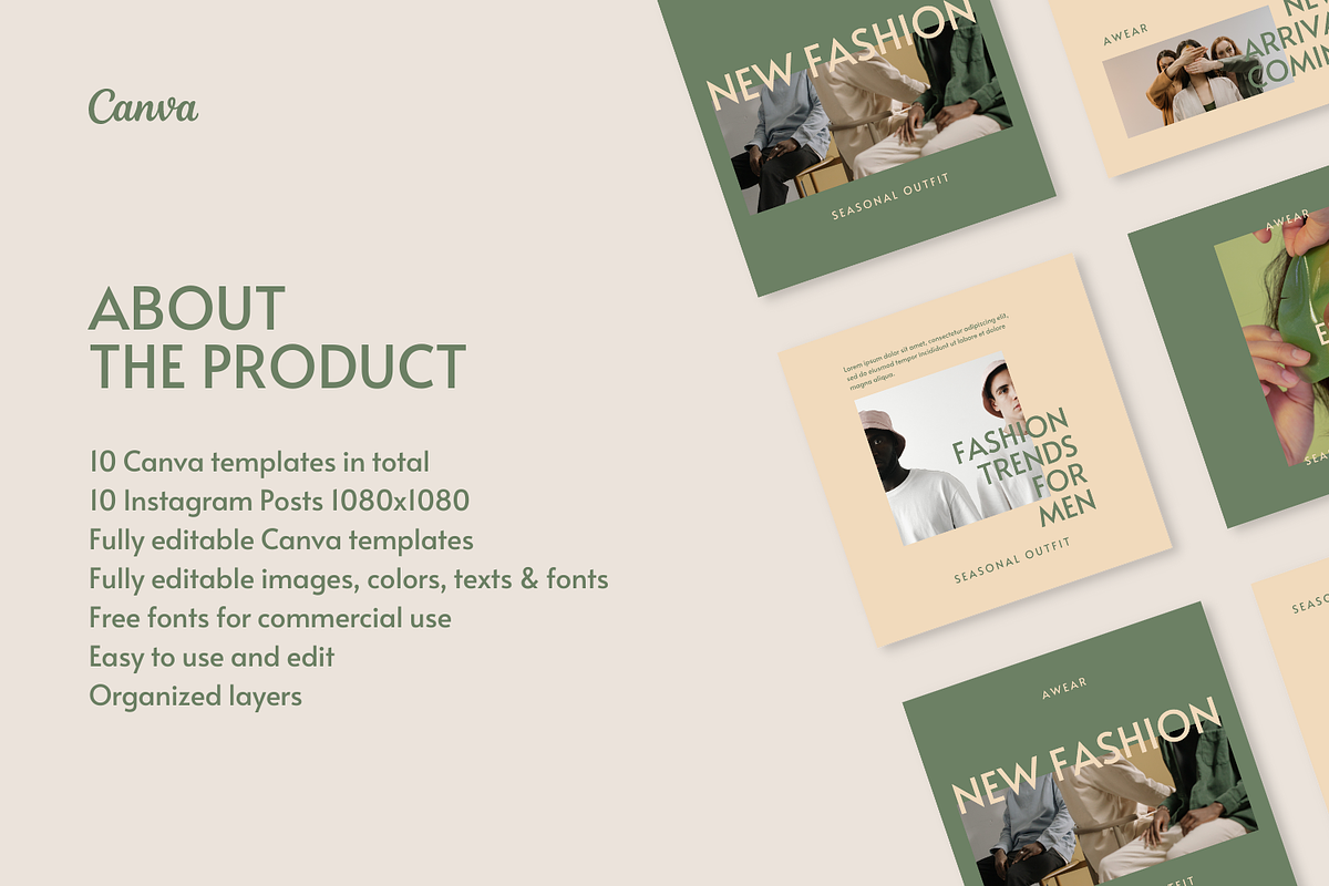 Fashion Canva Template, a Social Media Template by Moodwave Studio (Photo 2 of 10)