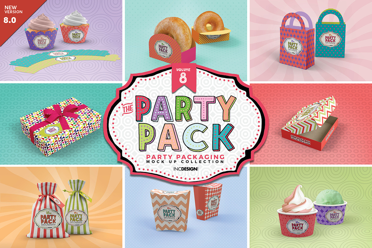 Vol.8 Party Packaging Mockups, a Cups & Container Mockup by INCDesign (Photo 1 of 19)