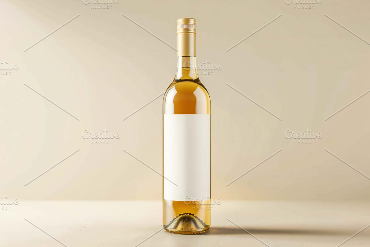 Empty Wine bottle mockup white label, a Cups & Container Mockup by VetalStock (Photo 1 of 3)