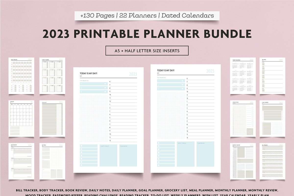 2023 Big Planner Bundle +1800 Pages, a Templates & Theme by SizenS (Photo 11 of 15)