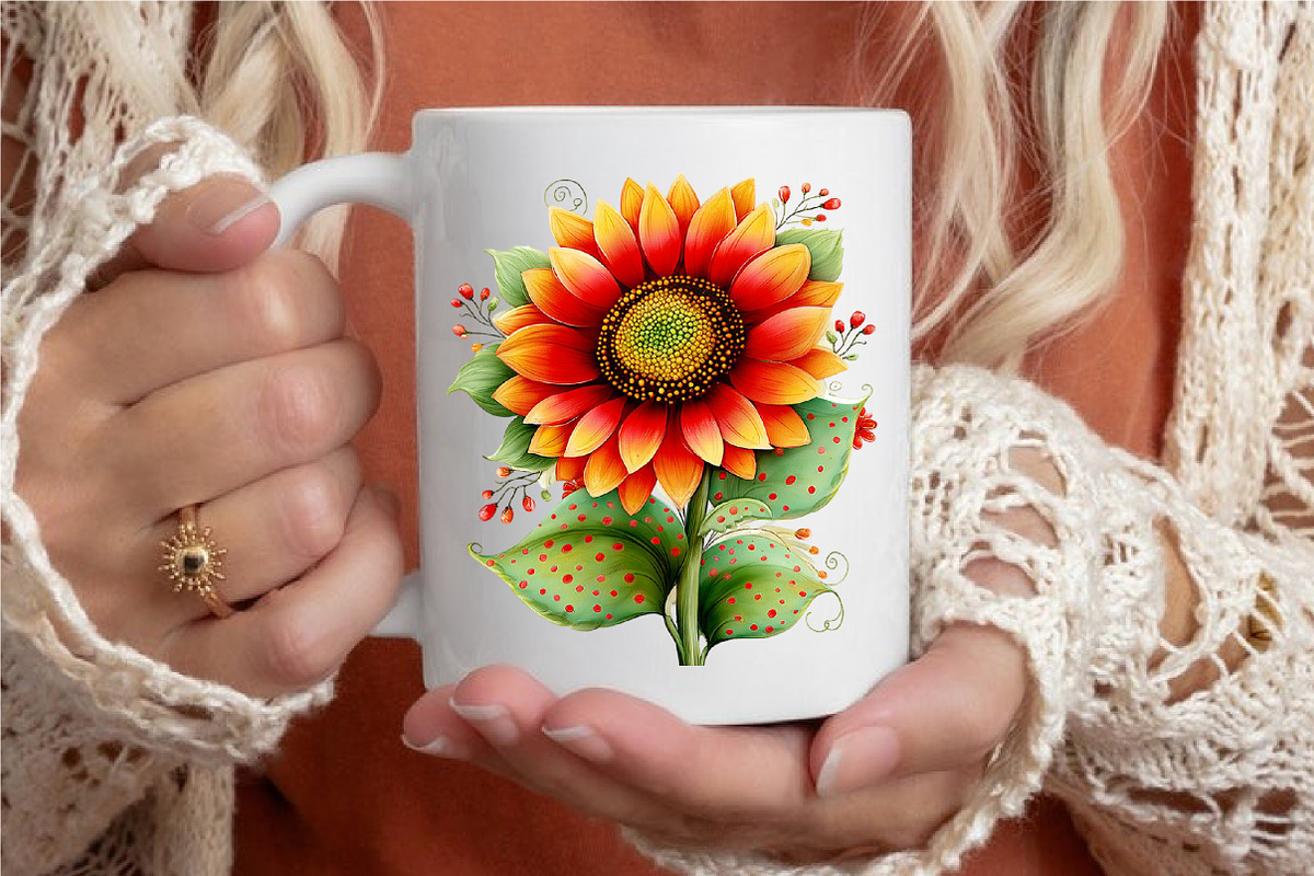 Whimsical Spring Sunflower Clipart, an Illustration by designcity5 (Photo 5 of 5)