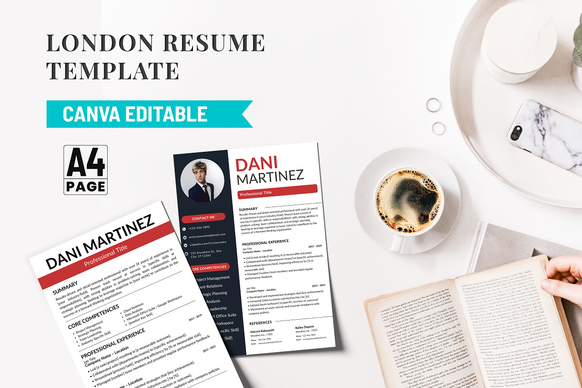 London Resume Canva Editable PDF, a Resume Template by Snapybiz (Photo 5 of 10)
