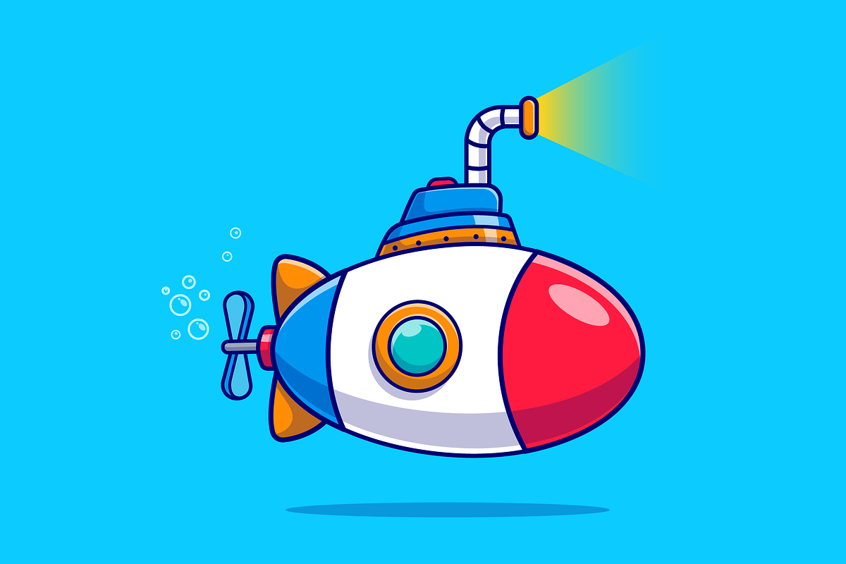 Submarine Vehicle Underwater Cartoon, a Transportation Illustration by Catalyst Labs (Photo 1 of 3)
