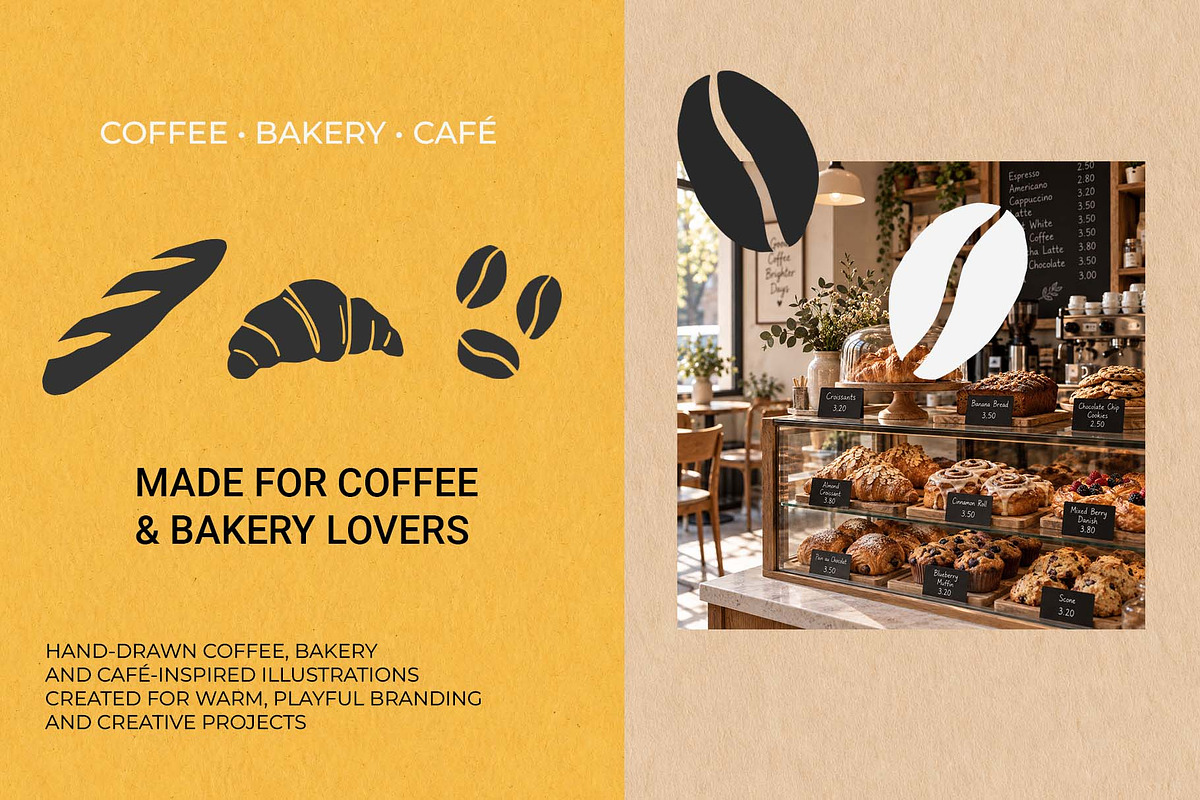 Coffee & Bakery Hand Drawn Clipart, a Food Illustration by Irina Ostapenko (Photo 9 of 10)
