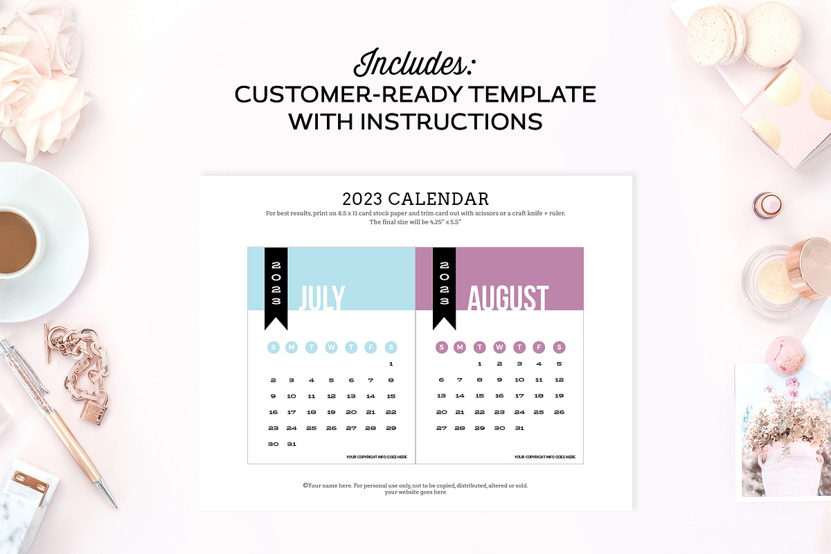 Calendar Card Templates for InDesign, a Stationery Template by Michelle Hickey Design (Photo 4 of 5)